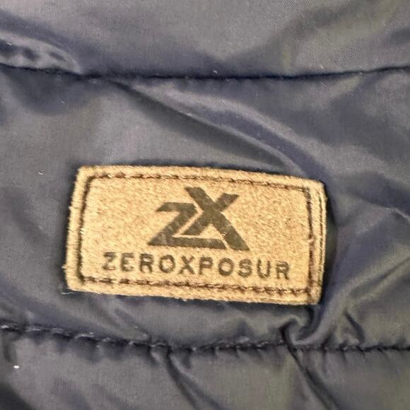 ZeroXposure Quilted puffer jacket Mens Lg Deep Navy lightweight wind resistant - Picture 3 of 8